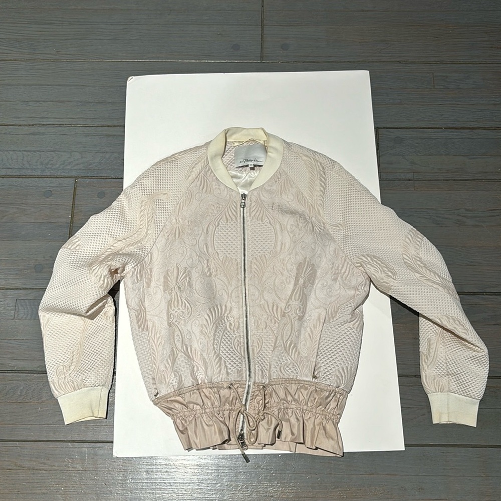 Phillip Lim white embroidered bomber jacket